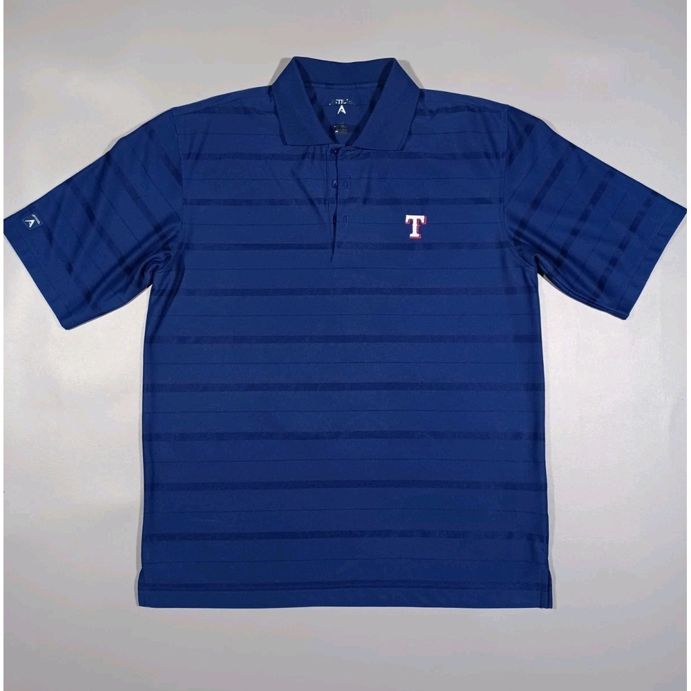 Texas Rangers Shirt‎ Mens M Blue Polo Short Sleeve Embroidered Logo